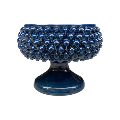 Centerpiece Round Pine Cone Stand Antique Blue