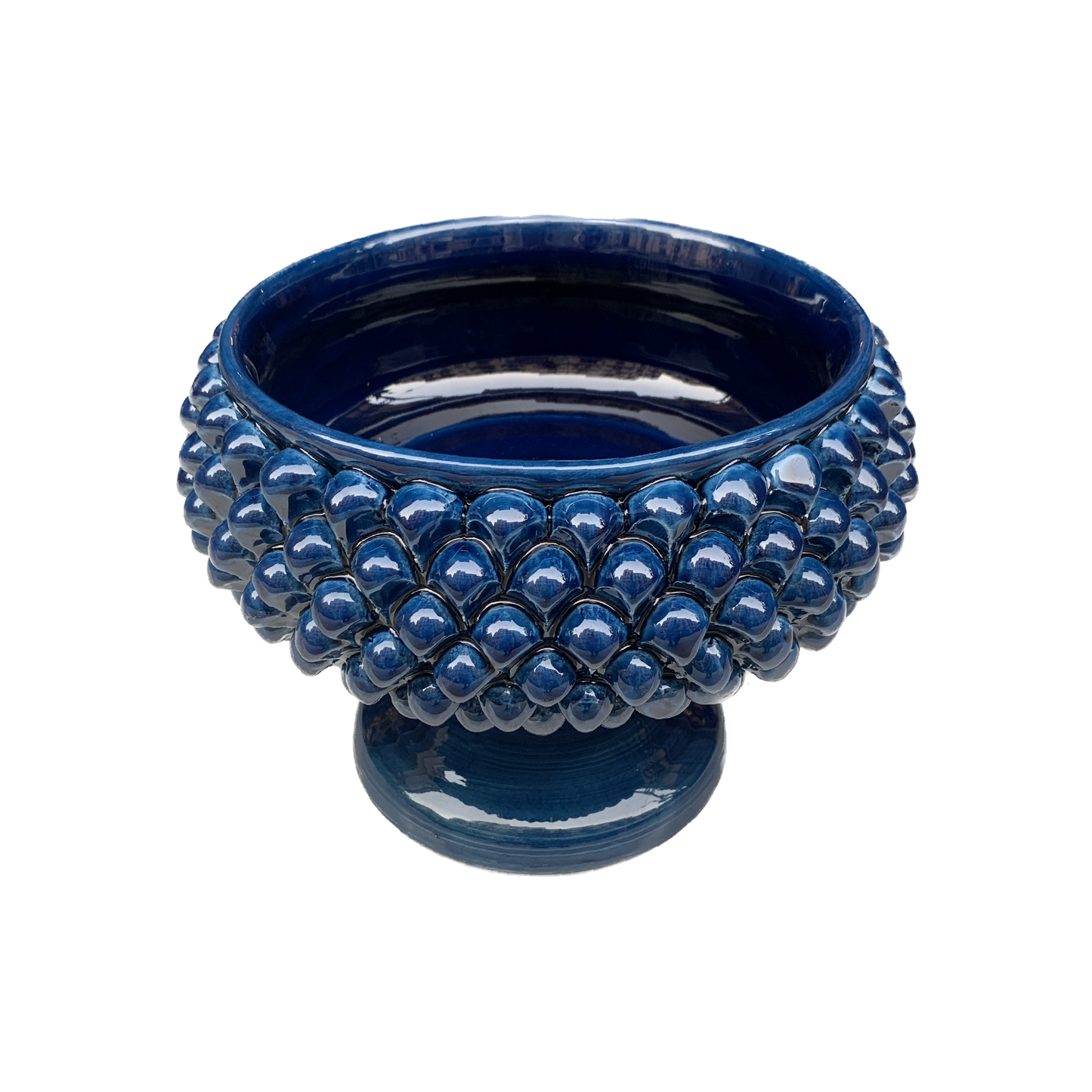 Centerpiece Round Pine Cone Stand Antique Blue