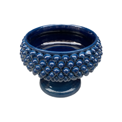 Centerpiece Round Pine Cone Stand Antique Blue
